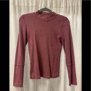 Free People mock neck thermal shirt